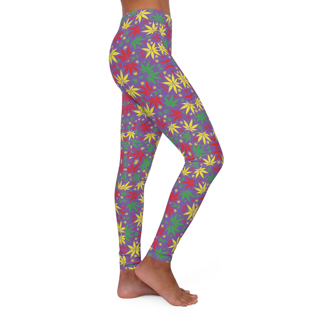 Pearl Purple Tropical Rasta Toned Spandex Leggings