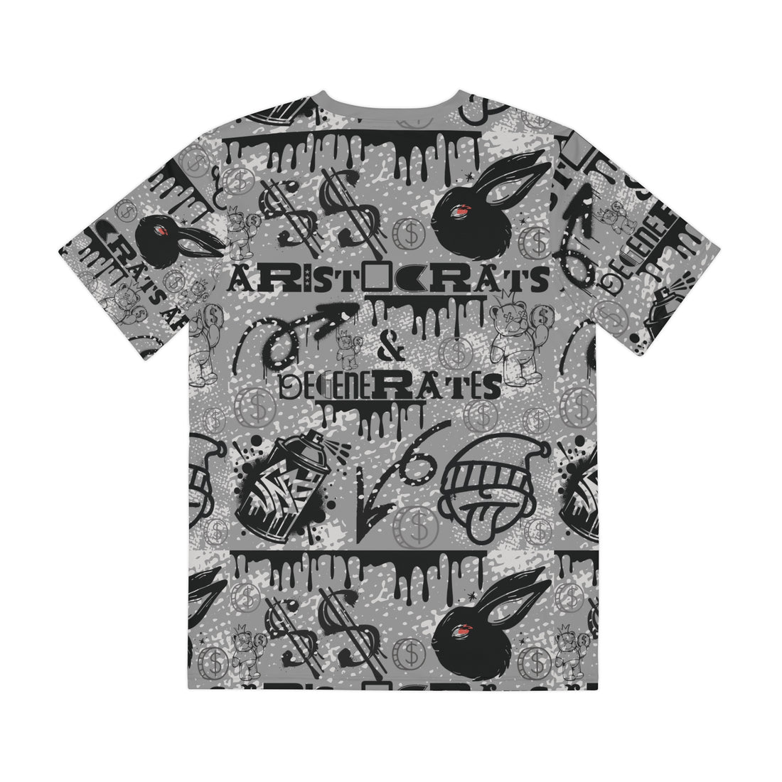 Grey Graphic Polar Men's Polyester Tee (AOP)