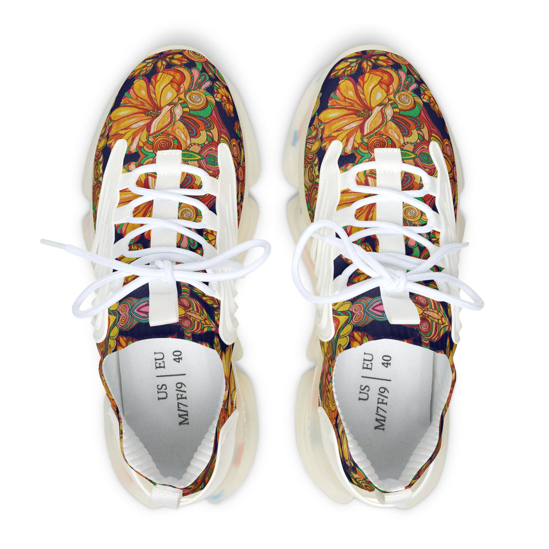 Ink Artsy Floral OTT Women's Mesh Knit Sneakers