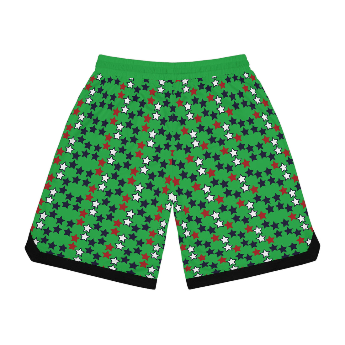 Lawn Green Stardom Basketball Rib Shorts (AOP)