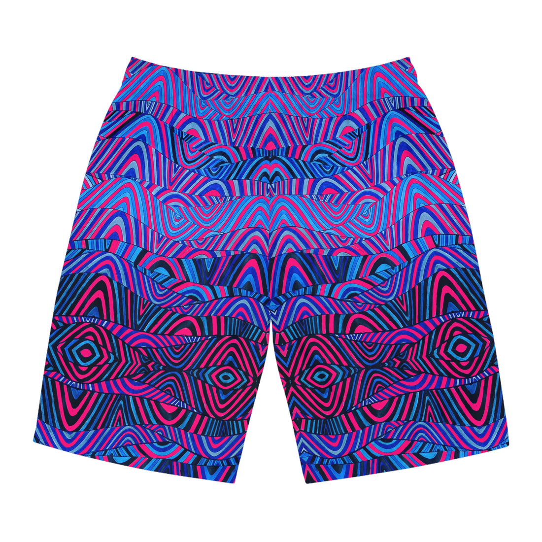 Hot Pink Sonic Print Men's Board Shorts (AOP)