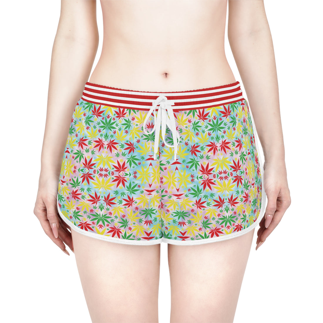 Multi Tye Dye Tropical Rasta Toned Relaxed Gym Shorts