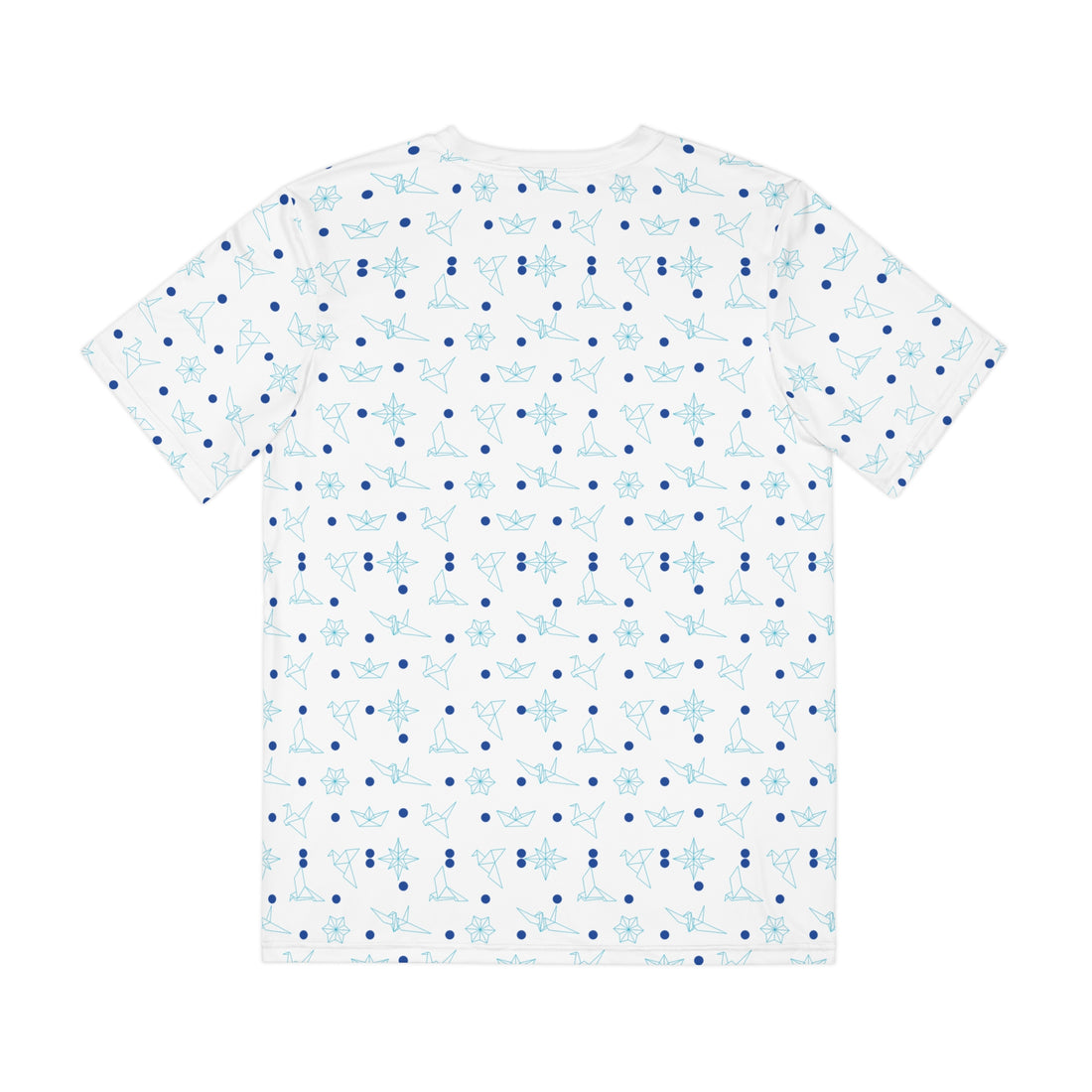 White Origami Men's Polyester Tee (AOP)