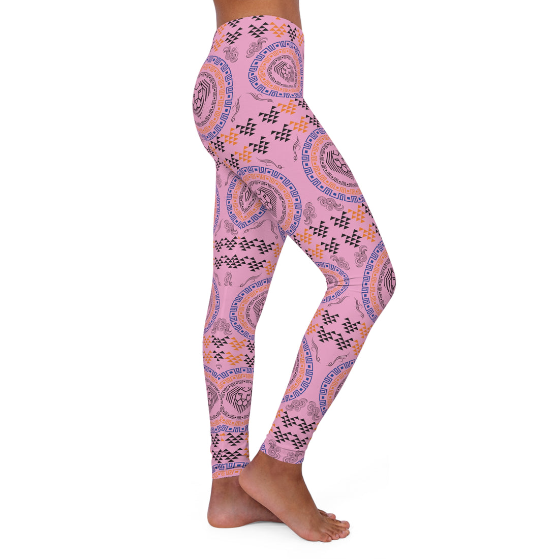 Muted Pink lion head Spandex Leggings