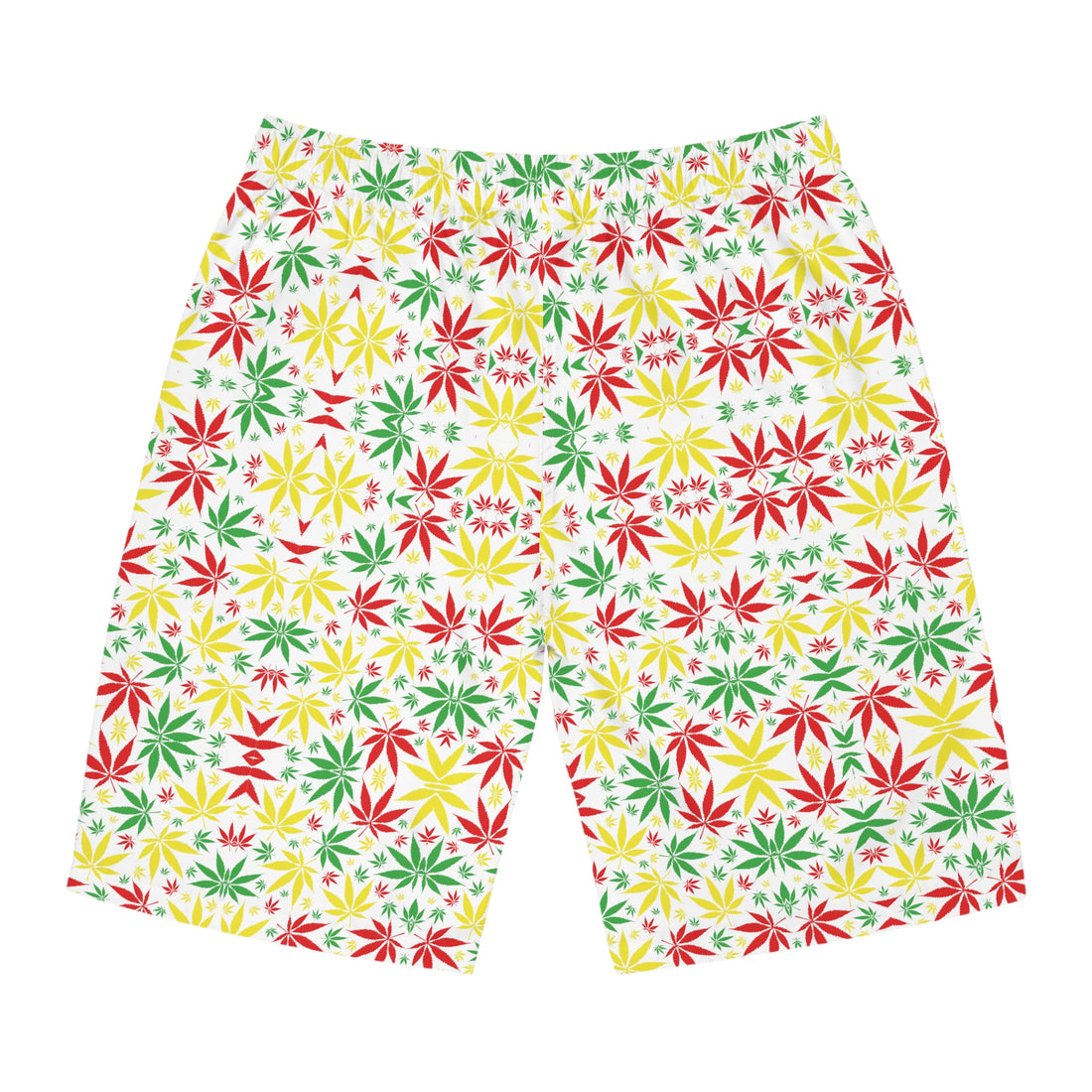 White Rasta Toned Men's Board Shorts (AOP)