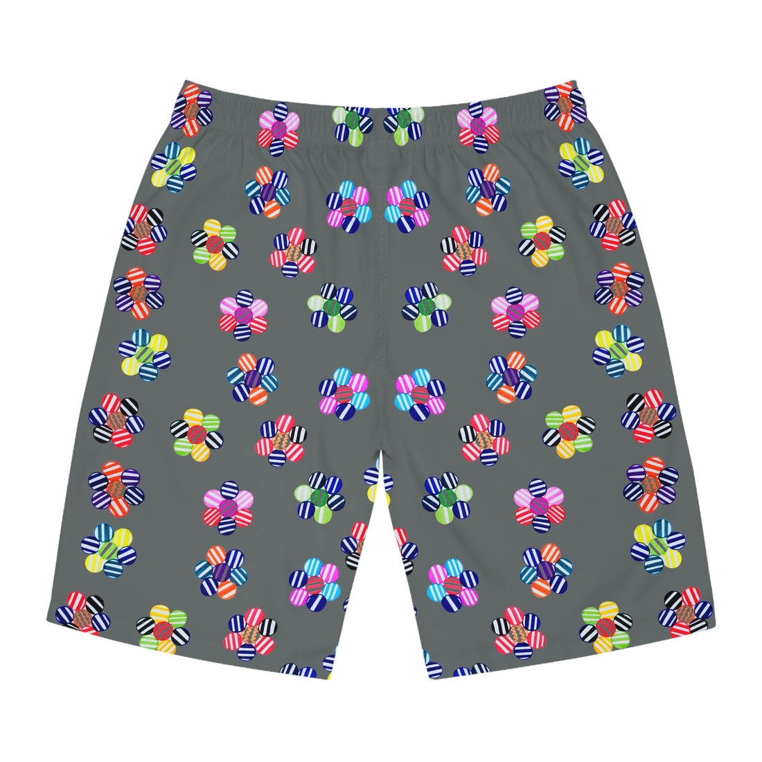 Ash Geo Candy Floral Men's Board Shorts (AOP)