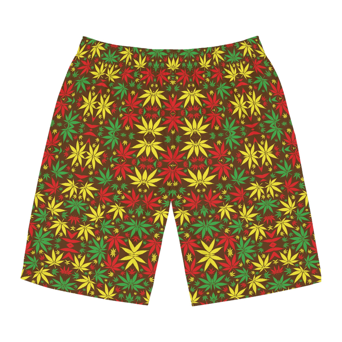 Brown Rasta Toned Men's Board Shorts (AOP)