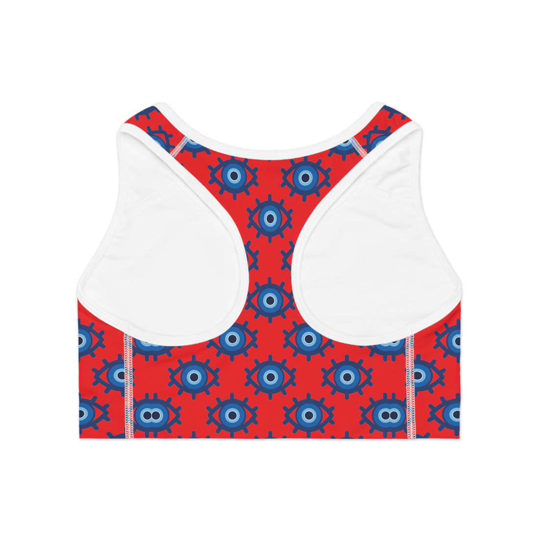 Red Evil Eye (AOP) Sports Bra