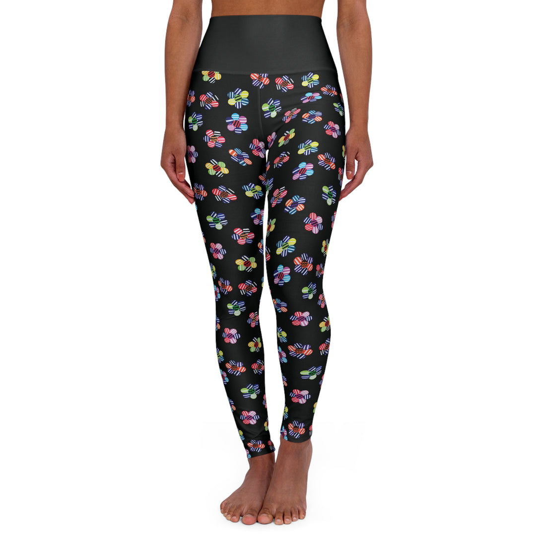 Black Candy Florals Yoga Leggings