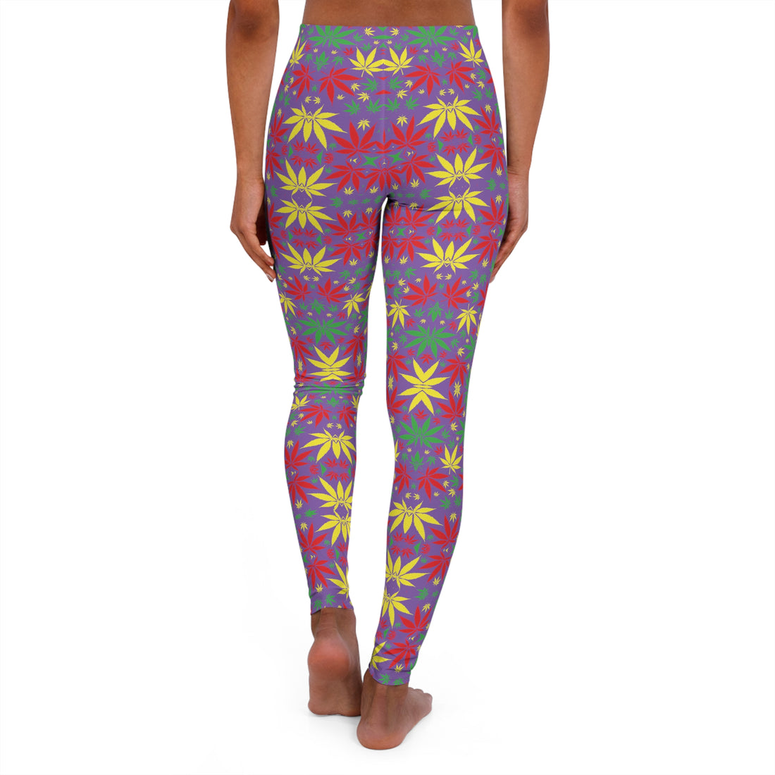 Pearl Purple Tropical Rasta Toned Spandex Leggings