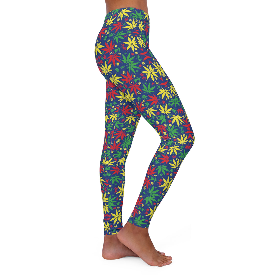 Blue Tropical Rasta Toned Spandex Leggings