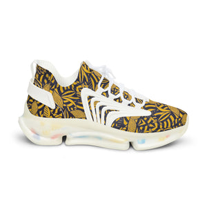 Yellow Tropical Minimalist OTT Men's Mesh Knit Sneakers