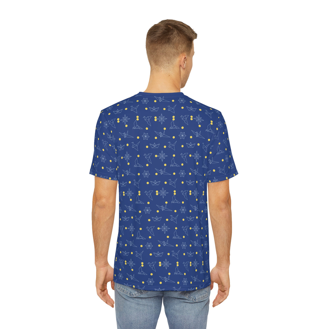 Blue Origami Men's Polyester Tee (AOP)