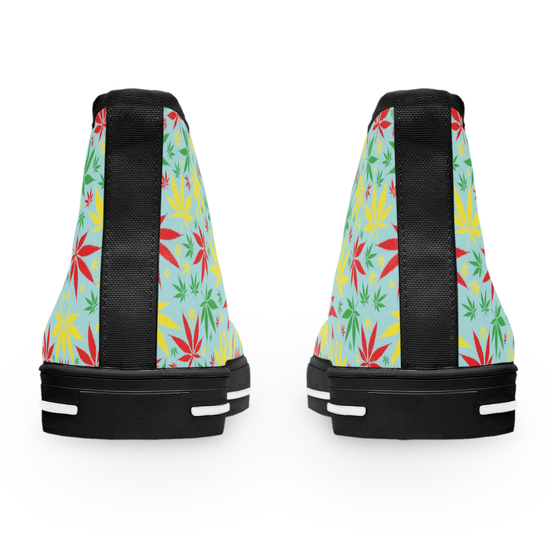 Icy Blue Tropical Rasta Toned Women's High Top Sneakers