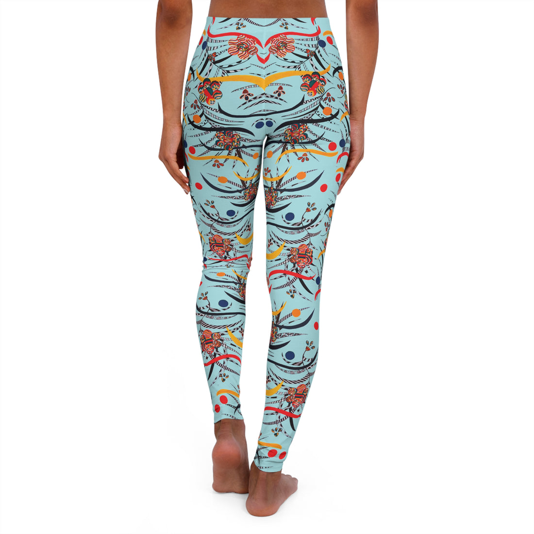 Icy Blue Wilderness Print Spandex Leggings