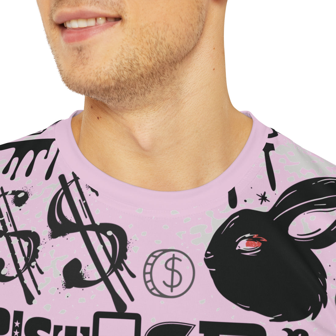 Lilac Graphic Polar Men's Polyester Tee (AOP)