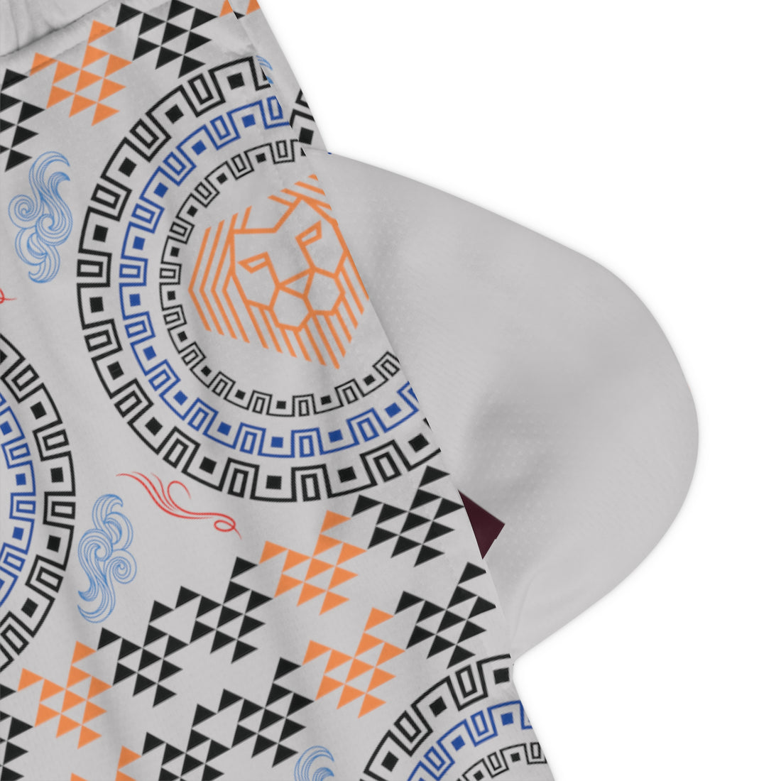 Slate Lion Head Basketball Rib Shorts (AOP)