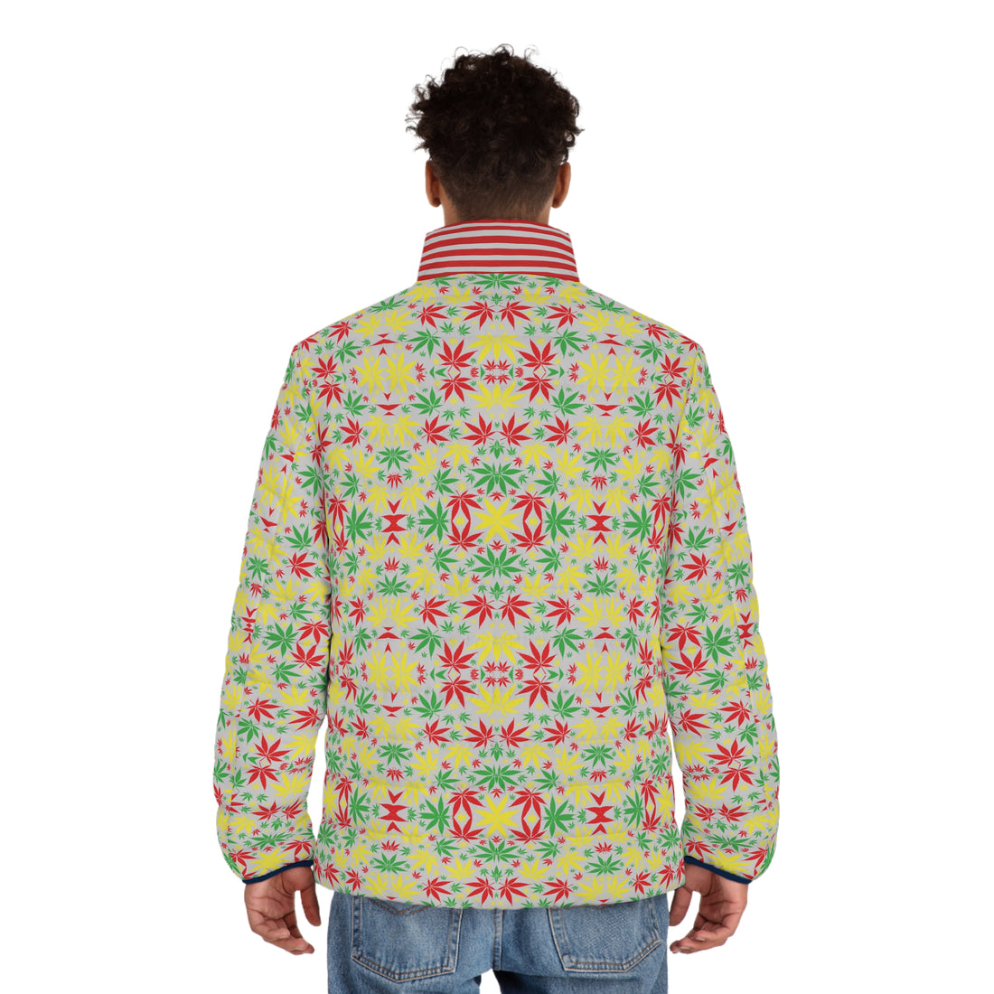 Slate Tropical Rasta Toned Men's Puffer Jacket