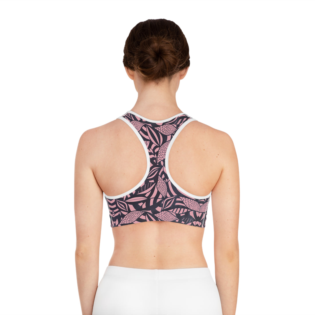 Blush Tropical Minimalist Racerback (AOP) Sports Bra