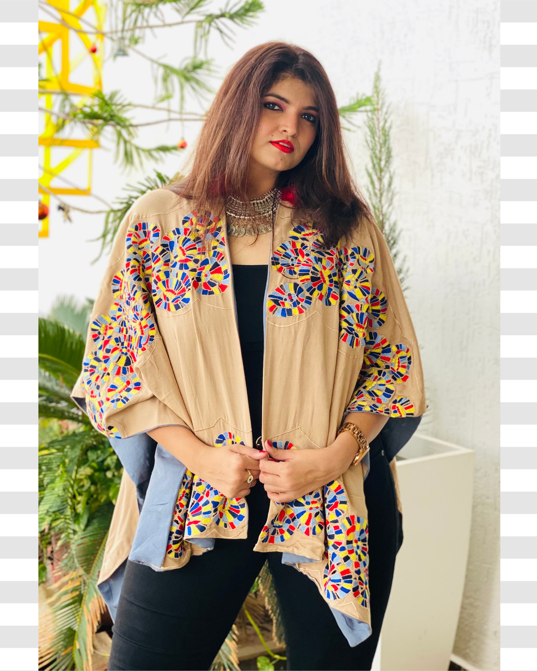 Wildflower Cutwork Embroidered Cape