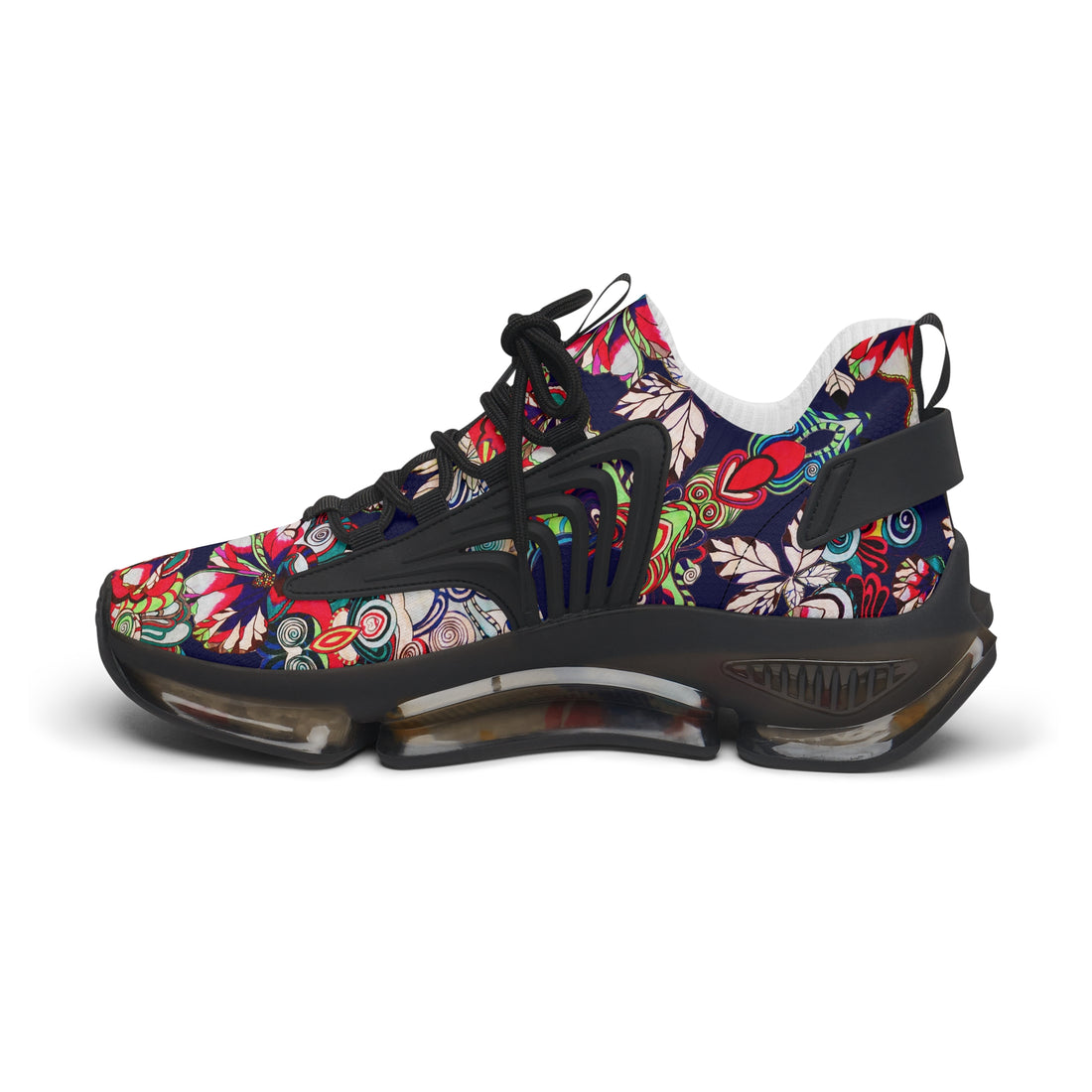 Ink Floral Pop OTT Women's Mesh Knit Sneakers