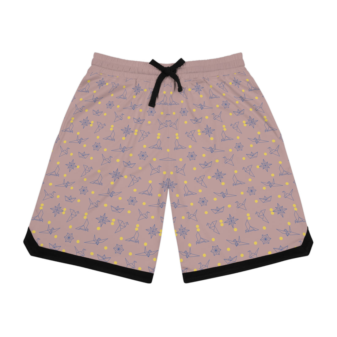 Taupe Origami Basketball Rib Shorts (AOP)