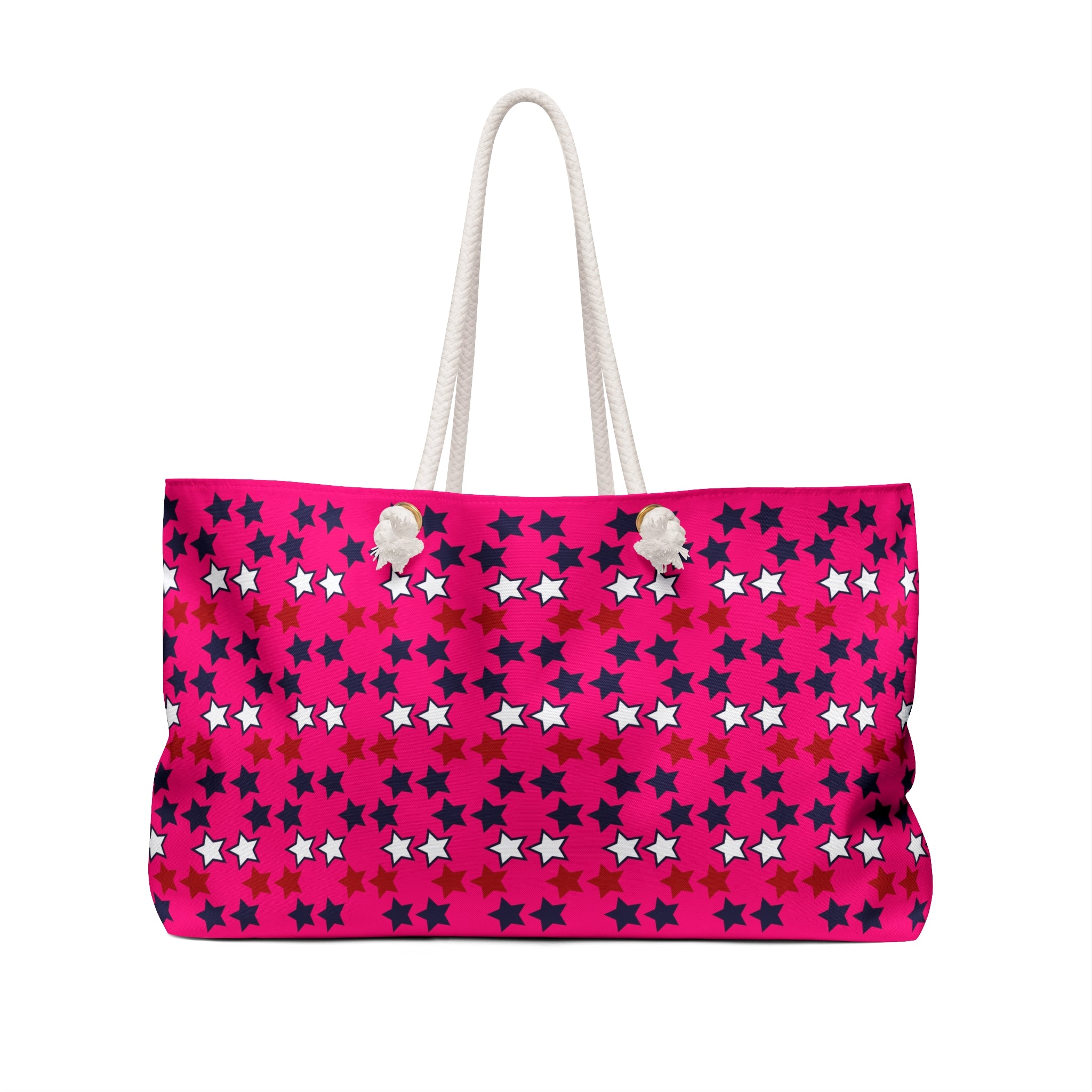 Hot Pink Starry Weekender Tote Bag