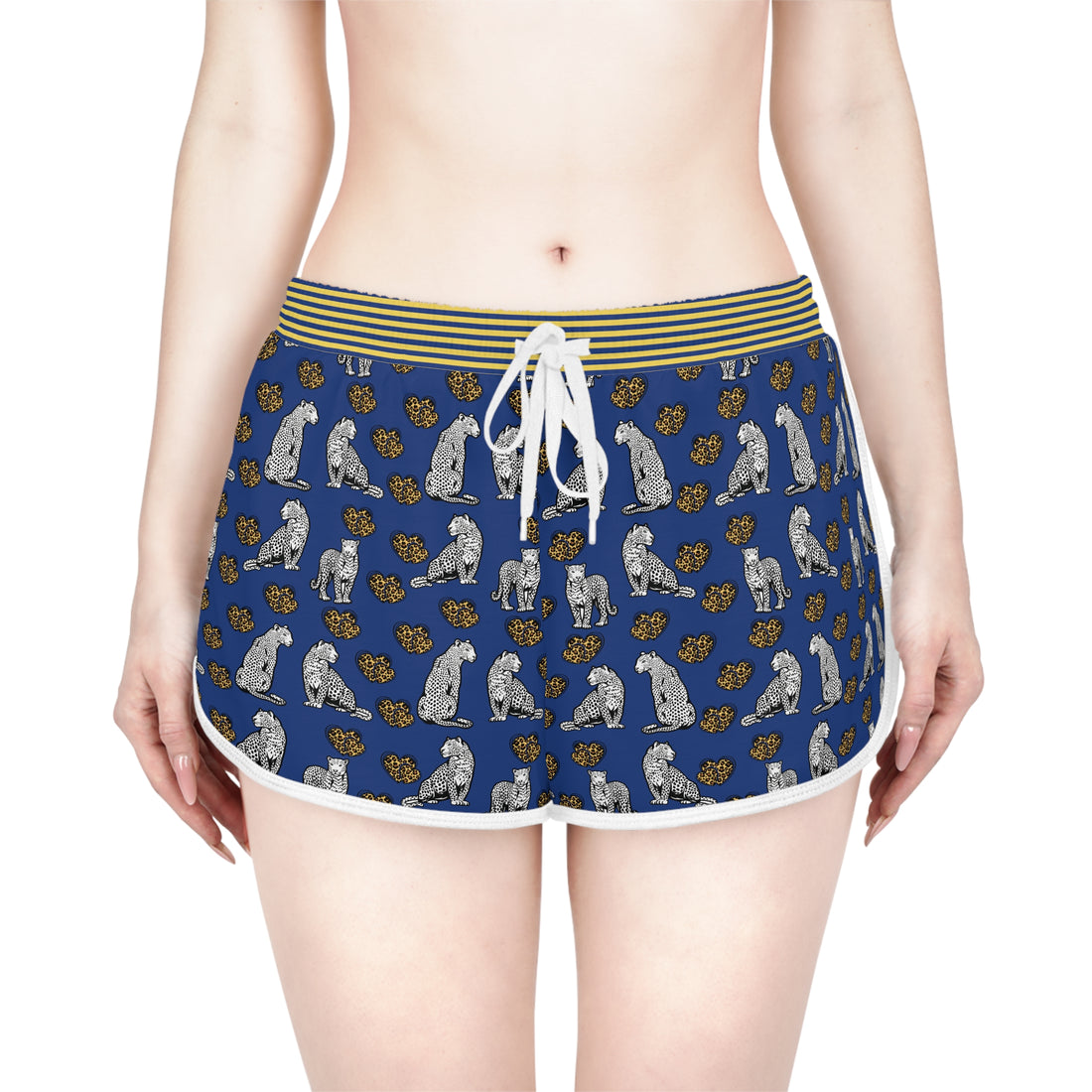 Blue Cheetah Hearts Relaxed Shorts