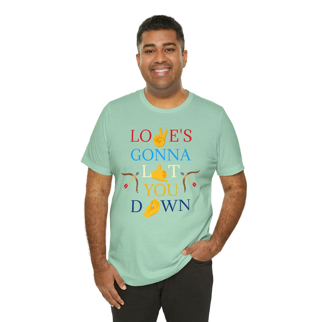 Unisex Love Down Typography Jersey Tee