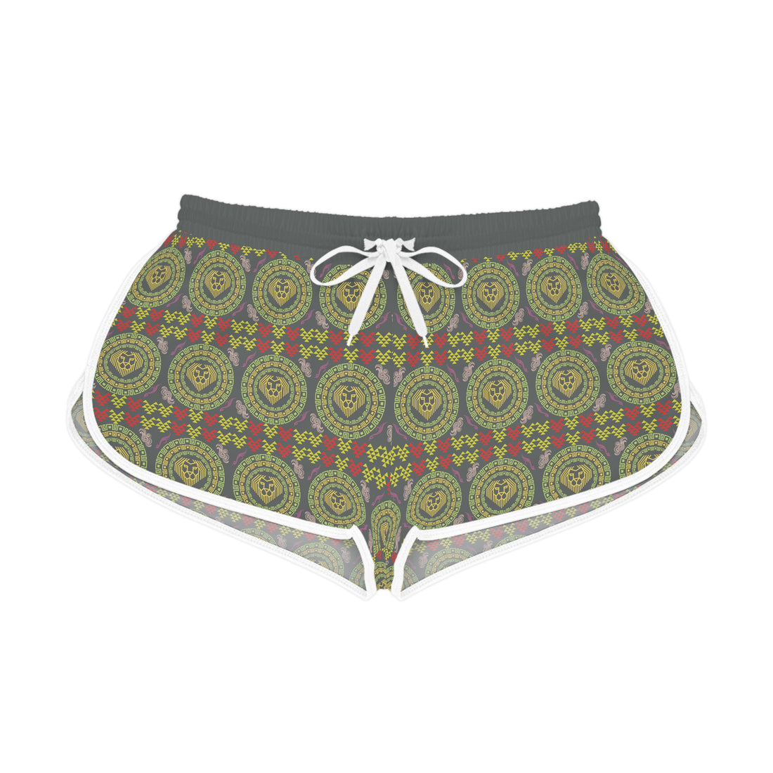 Ash Geo Lion Head Relaxed Gym Shorts