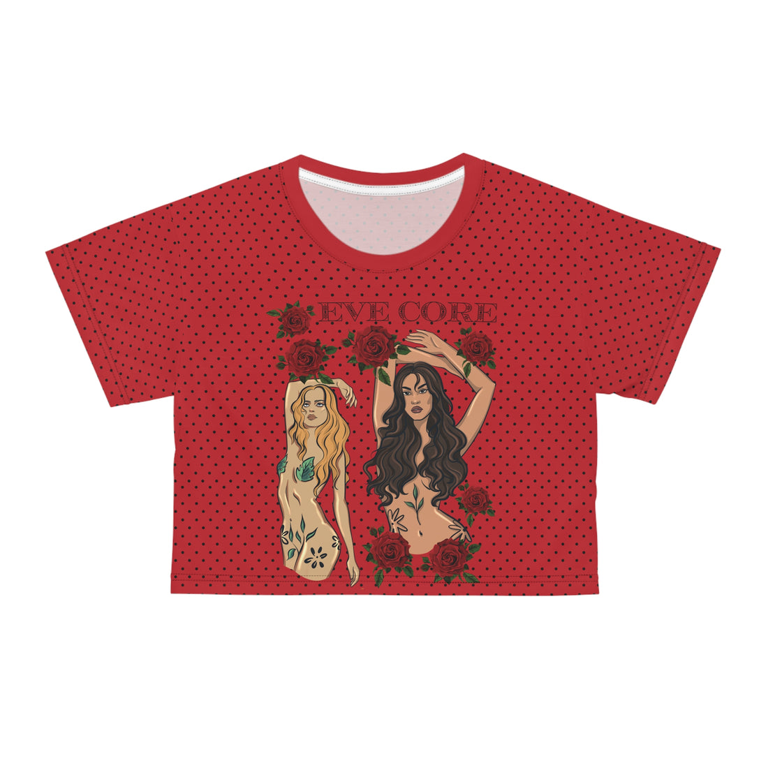 Deep Red Eve Core AOP Crop Tee