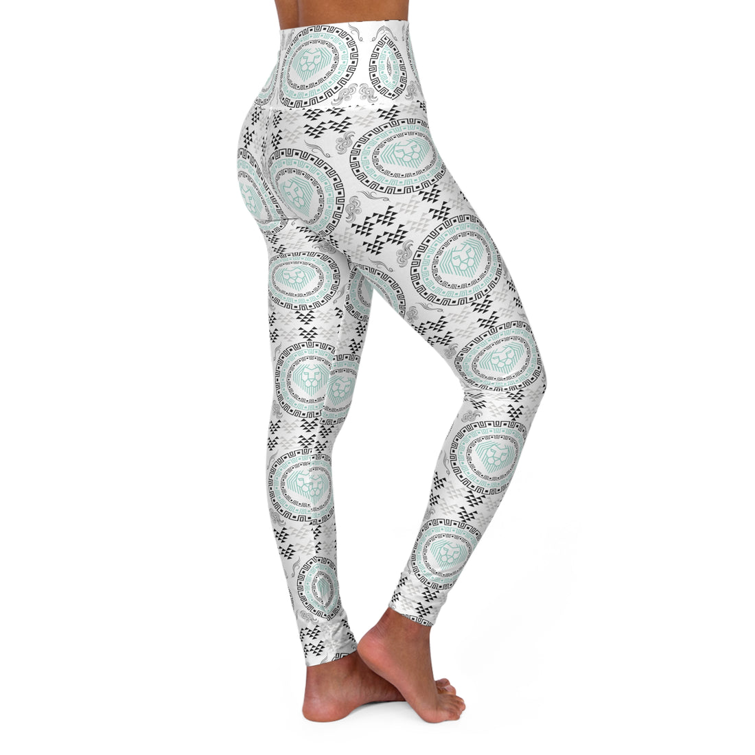 Slate Lion Head Yoga Leggings