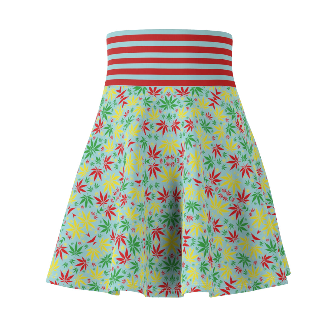 Icy Blue Tropical Rasta Toned Skater Skirt