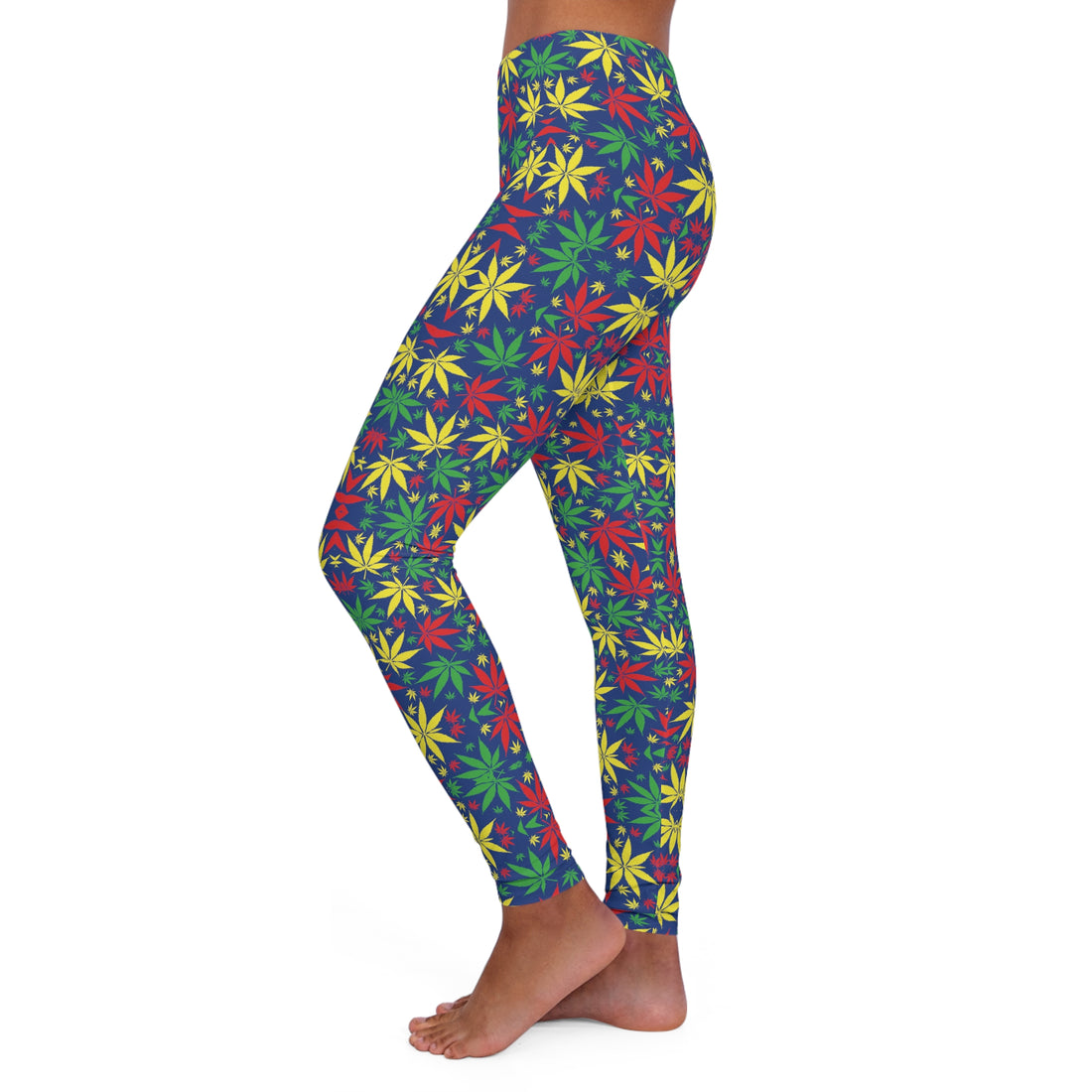 Blue Tropical Rasta Toned Spandex Leggings