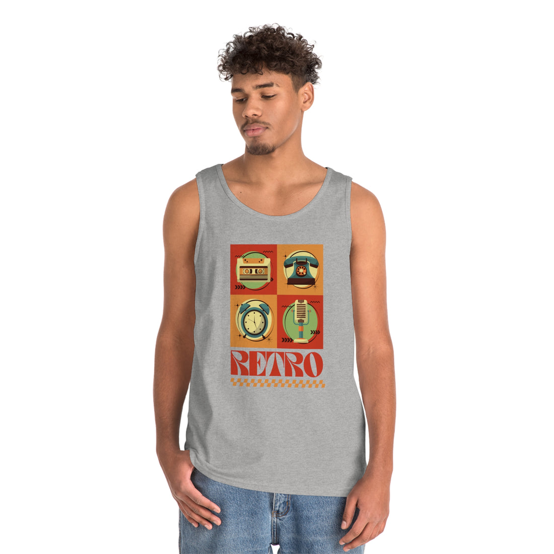 Retro Print Unisex Tank Top