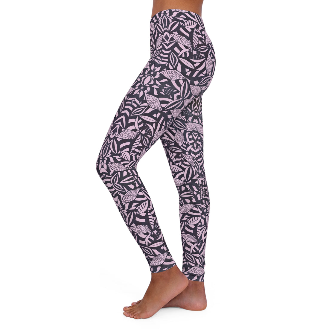 Lilac Tropical Minimalist Spandex Leggings