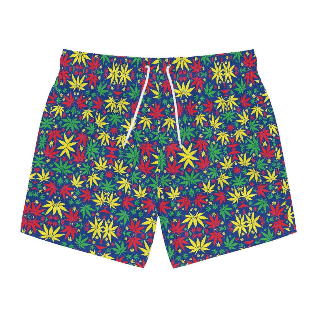 Blue Tropical Rasta Toned Swimming Trunks