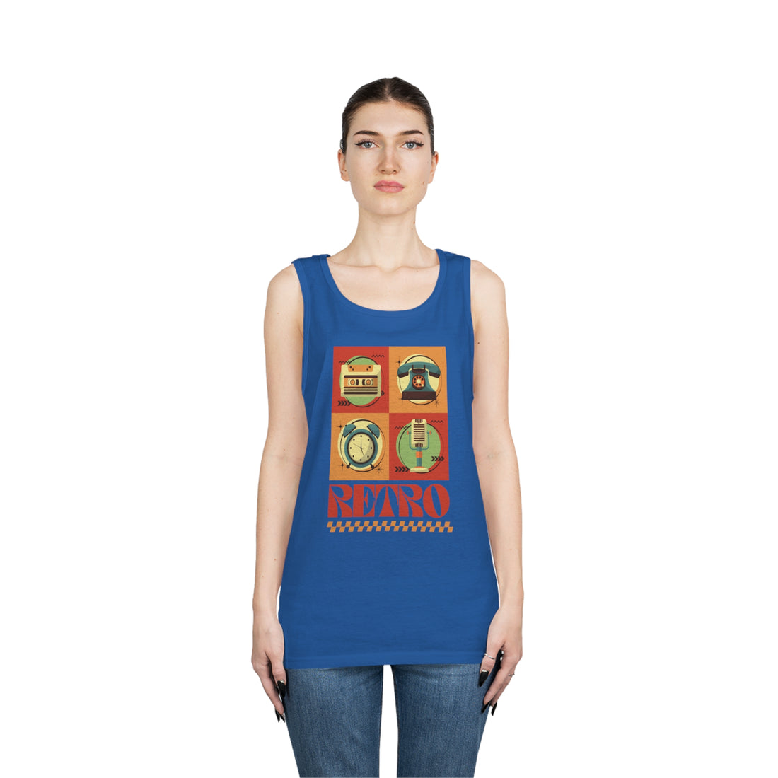 Retro Print Unisex Tank Top