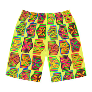 Canary Deco Print Men's Board Shorts (AOP)