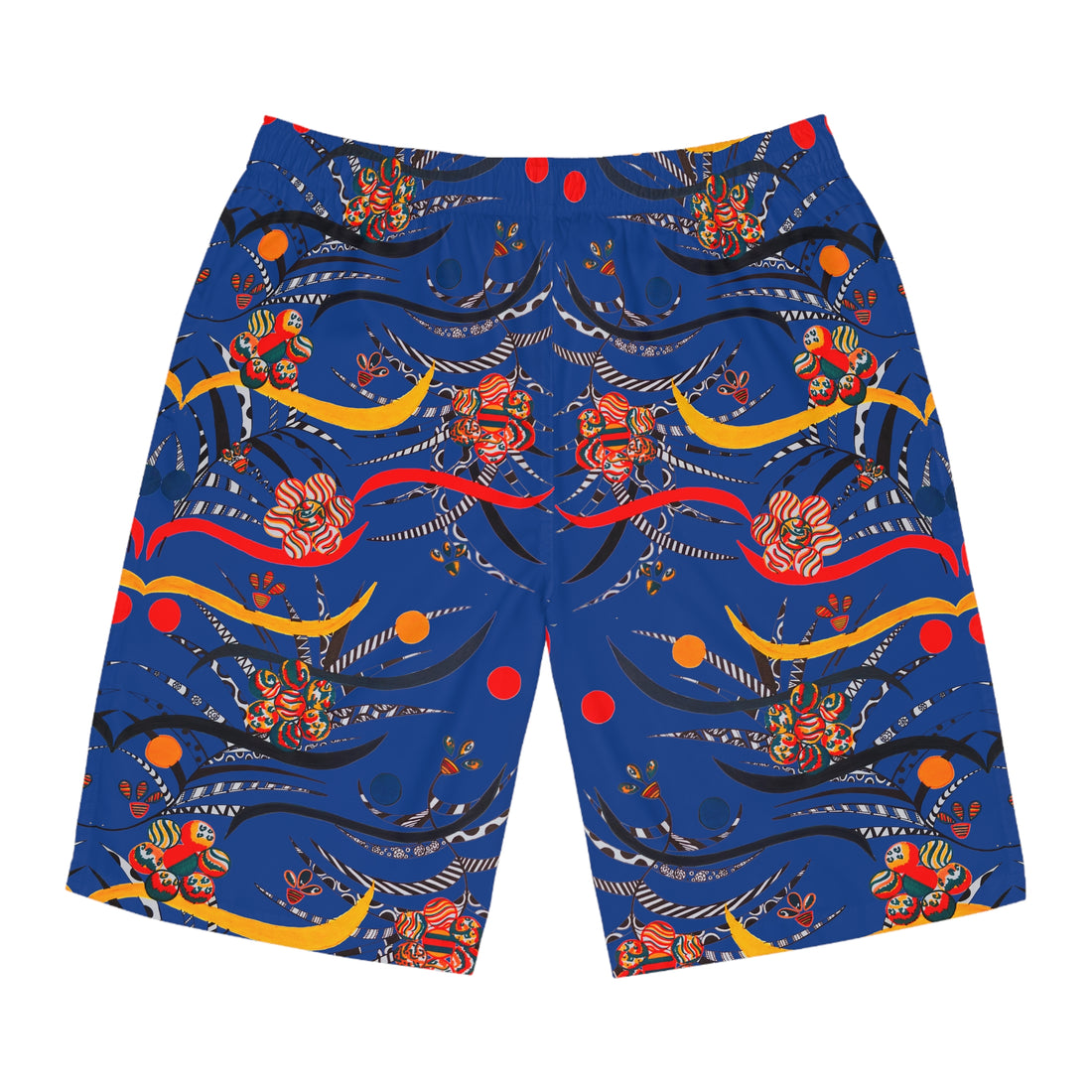 Royal Blue Wilderness Print Men's Board Shorts (AOP)