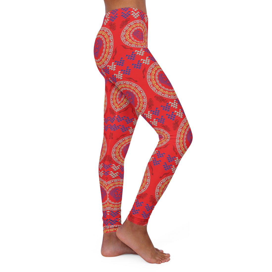 Red lion head Spandex Leggings