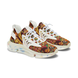 marsala floral print mesh knit sneakers