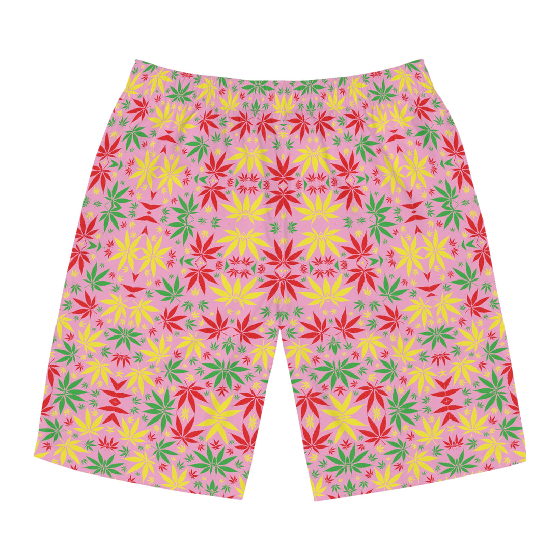 Muted Pink Rasta Toned Men's Board Shorts (AOP)