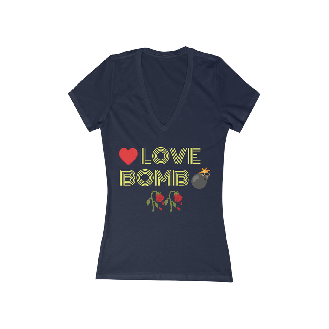 Women's Jersey Love Bomb V-Neck Tee