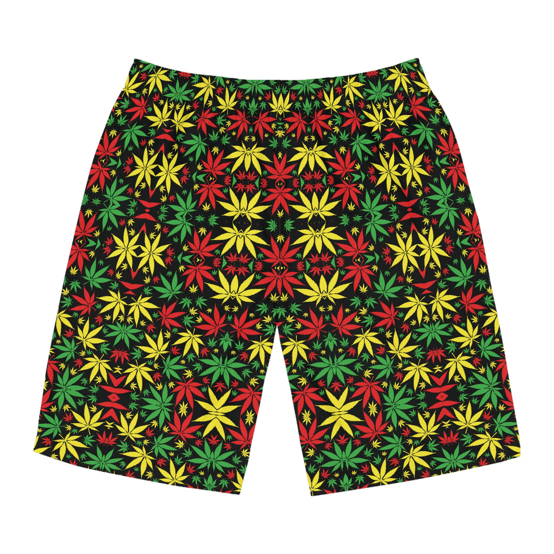 Black Rasta Toned Men's Board Shorts (AOP)