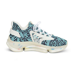 Icy Blue Tropical Minimalist OTT Men's Mesh Knit Sneakers