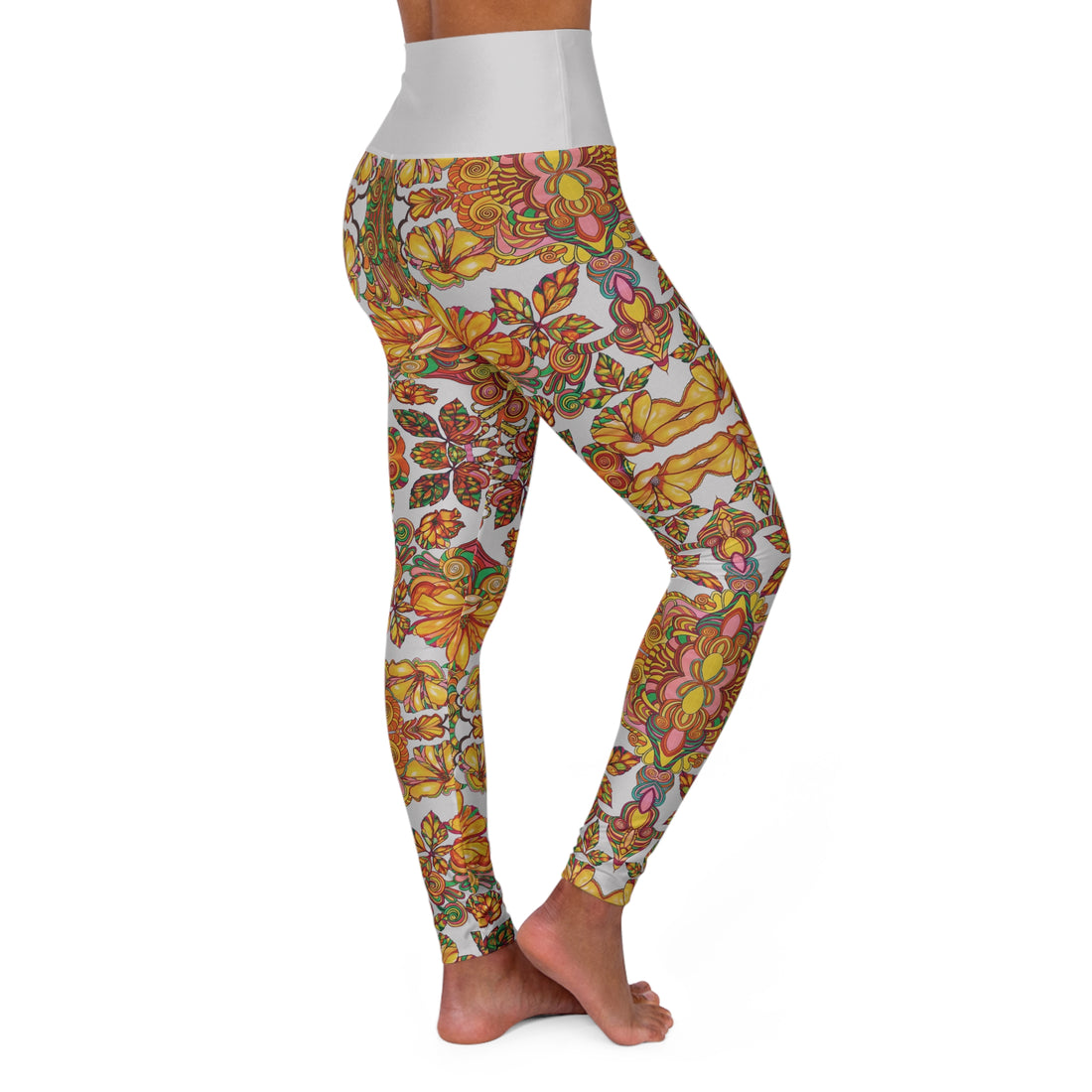 Slate Artsy Floral Yoga Leggings