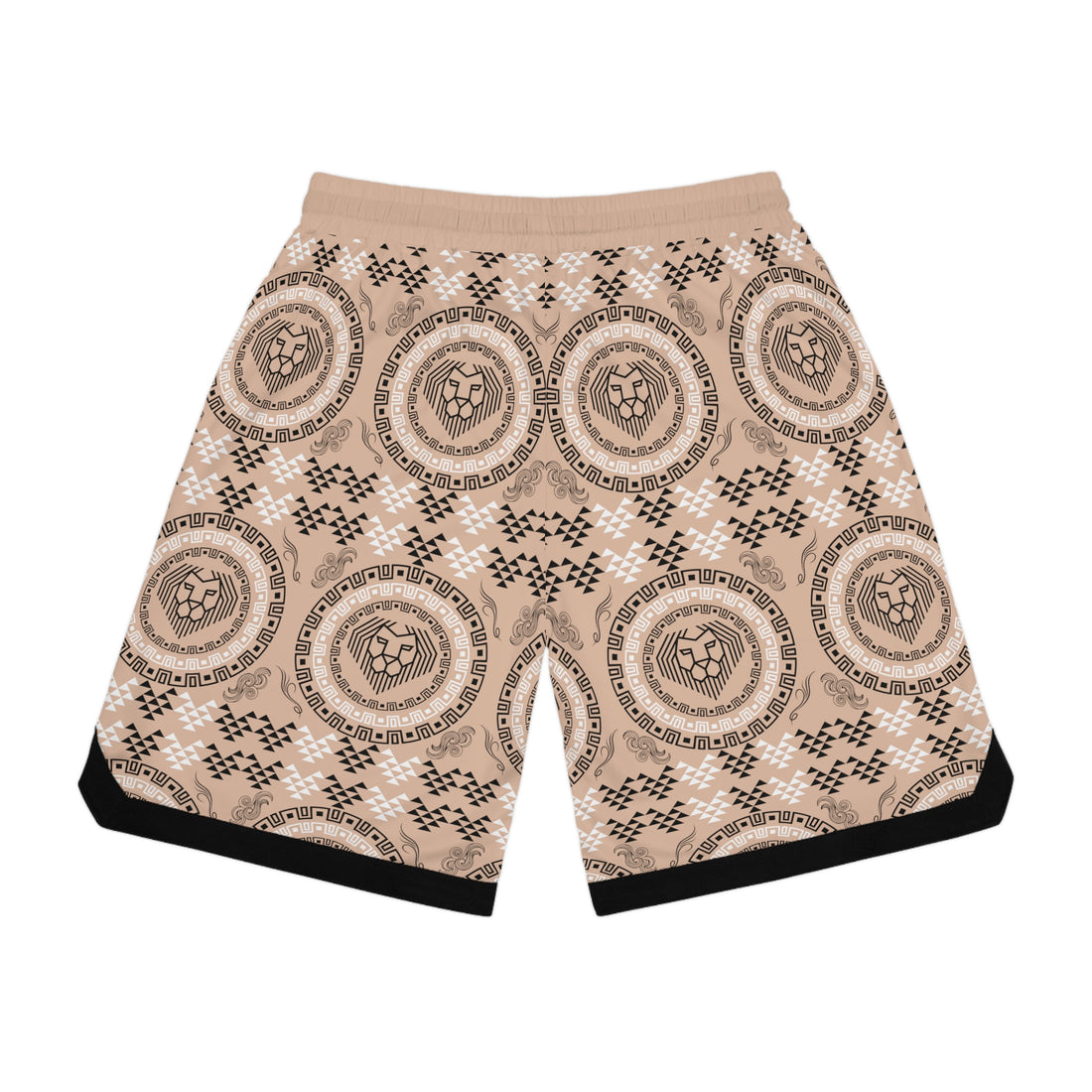 Nude Lion Head Basketball Rib Shorts (AOP)