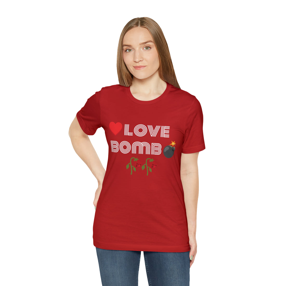 Unisex Love Bomb Typography Jersey Tee