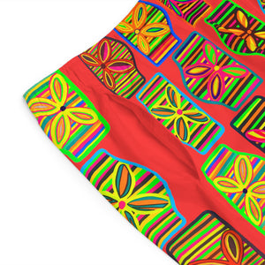Vermillion Deco Print Men's Board Shorts (AOP)